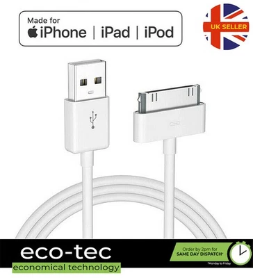 1m OLD TYPE USB Charge & Sync Data Cable Lead for iPhone iPad iPod Touch Shuffle - Image 1 of 4