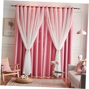 Star Curtains Double Layer Curtains Blackout Curtains for Bedroom Kids - Picture 1 of 7