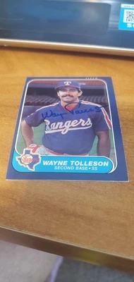 Autographed/Signed Baseball 1986 Fleer - #573 Wayne Tolleson  - Image 1 of 2