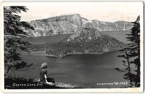 RPPC CRATER LAKE Oregon Eastman #B-1783 Photo 1940s Vintage Postcard - Picture 1 of 2