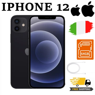NUOVO Apple iPhone 12 - 64GB - Nero (Sbloccato) ✔️Garanzia 24 MESI ✔️Originale - Immagine 1 di 4