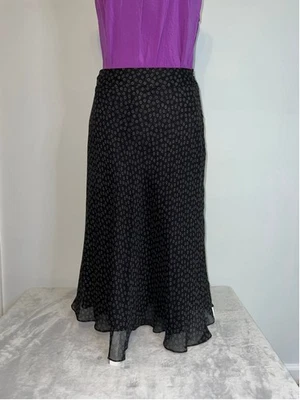 Women's Anne Klein Black 100% Silk Midi Skirt Size 10 - Image 1 of 4