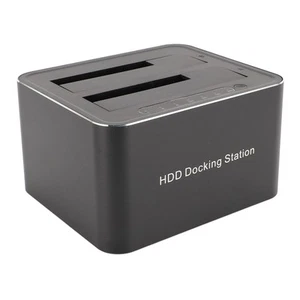 USB 3.0 To I II III Dual Bay Hard Drive Docking Station With Hard Drive Dupl Hot - Afbeelding 1 van 22