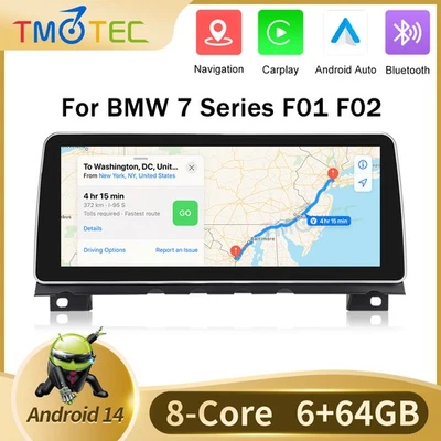 12.3" Autoradio 64GB Android 14 GPS DAB+CarPlay DSP IPS für BMW 7er F01 F02 CIC - Bild 1 von 4