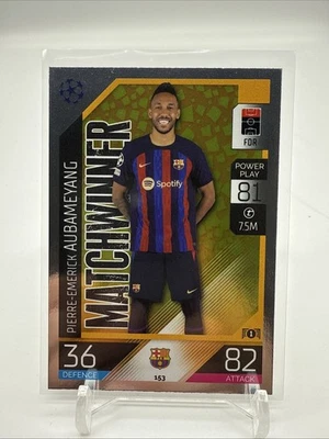 Topps UEFA Champions League Match Attax - Aubameyang FC Barcelona Matchwinner #… - Image 1 of 2