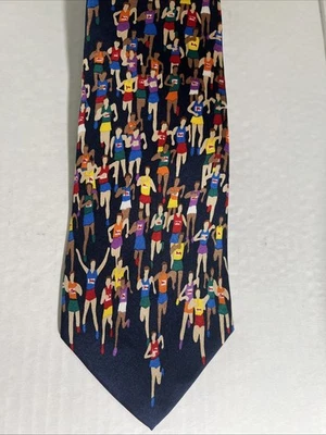 Alynn Neckwear 'Marathon' Runners 100% Silk Men's Necktie Tie Made In The USA - Image 1 of 2