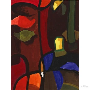 FRITZ KELLER ORIGINAL TEMPERA BÄUME MEER KÜSTE SPÄTEXPRESSIONISMUS VP: 4420€* - Bild 1 von 11