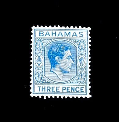 BAHAMAS Stamp - 1938 King George VI Three Pence Sn 105A MVLH r51🔥De la Rue - Image 1 of 2