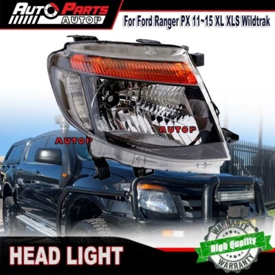 For Ford Ranger PX XL XLS Wildtrak 2011~2015 Right Black Head Light Front Lamp - image 1 of 4