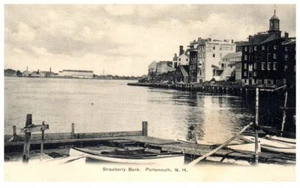 Postal con foto antigua BANCO DE FRESA Portsmouth, NUEVO HAMPSHIRE alrededor de 1908 - Imagen 1 de 2