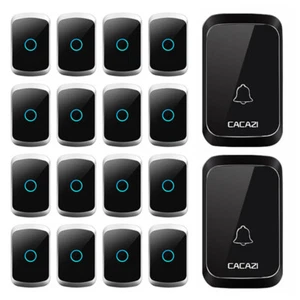 Wireless Door Bell Waterproof Doorbell with 1/2/4/6/8 Receivers 300M Long Range - Picture 1 of 21