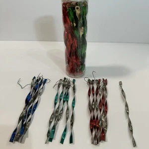 VINTAGE METALL Eiszapfen Weihnachtsbaum Ornamente Drehungen 17 kleine + Schachtel größer - Bild 1 von 7