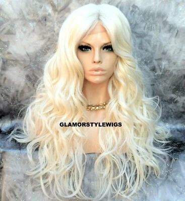 Peluca Completa Larga Ondulada Rubia Platino 360 Piezas Gratis Mezcla Cabello Humano Encaje Frontal Nueva con Etiquetas Foto 1 de 4