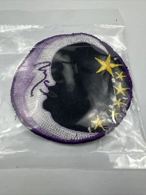Crescent Moon & Stars Embroidered Patch New - Image 1 of 4