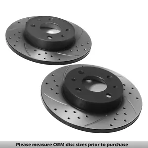 PAR DE DISCOS DE FRENO RANURADOS PERFORADOS TRASEROS 240 MM PARA FIAT 500 ABARTH 500 595 695 08+ - Imagen 1 de 9