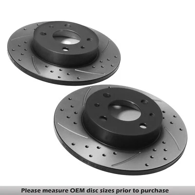 PAR DE DISCOS DE FRENO RANURADOS PERFORADOS TRASEROS 240 MM PARA FIAT 500 ABARTH 500 595 695 08+ - Imagen 1 de 4