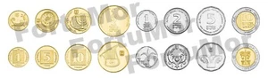 Israele Set Monete 8 Pz, 1 5 10 Agorot 1/2 1 2 5 10 Nuovo Sheqalim 1985 2017 Nuovo di zecca - Foto 1 di 2