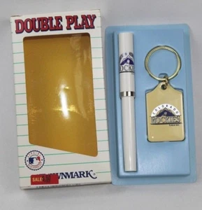 Vintage Colorado Rockies MLB 1991 Crownmark Pen Double Play Set Pen and Keychain - Picture 1 of 3