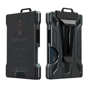 Men's Slim RFID Blocker Card Holder Aluminum Alloy Credit Card Metal Wallet NEW - Picture 1 of 13