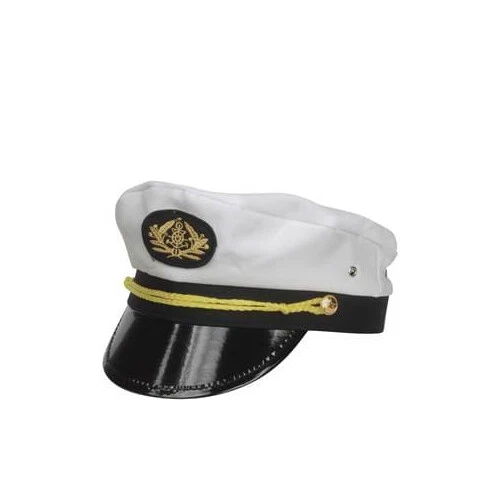 Adult Captain Hat Navy Cap White Gold Black Yacht Sailor Womens Mens Unisex NEW - Image 1 of 1