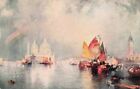Harbor of Venice, Italy Vintage PC Thomas Moran Painting