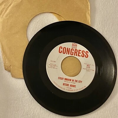 RITCHIE ADAMS Doowop Pop 45 Promo Radio Station Copy Every Window In The City Foto 1 de 4