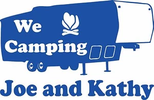 Camping 5th Wheel Camper Travel Trailer Custom Name Large Vinyl Decal Sticker - Picture 1 of 3