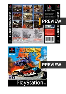 Destruction Derby 2 - PlayStation PS1 Repuesto Incrustación Fundas Delantera Trasera - Imagen 1 de 3