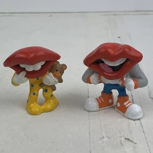 LOT of 2 Vintage TANG Big Hot Lips Lance PVC Toy Figure Applause General Foods - Picture 1 of 6