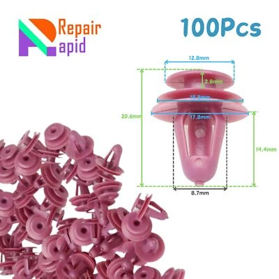 Clips de retención de panel de moldura de puerta delantera trasera de plástico 100 piezas para Toyota Yaris Celica Foto 1 de 4