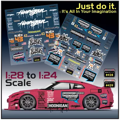 1x DRIFT DRAG Water Slide Decal White Toner 1/24 - 1/28 RC Model Dicast #428-429 - Image 1 of 4