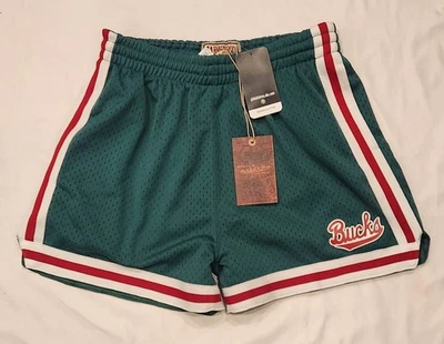 Women's Mitchell & Ness Milwaukee Bucks Mesh Basketball Shorts Small $85 - Image 1 of 4