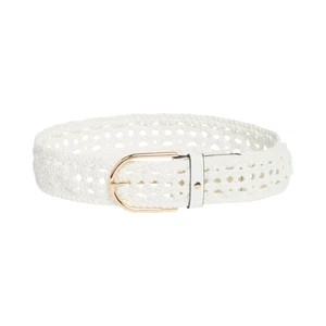 KATE SPADE New York Open Weave Leather Belt in True White L/XL - Picture 1 of 8