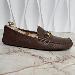Mocasines Gucci Kanye Horsebit Brixton Cuero Grano Marrón 11.5 G 12 EE. UU. 45.5 UE - Imagen 1 de 12