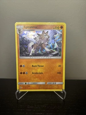 Lycanroc 76/147 Burning Shadows Cracked Ice Holo Pokemon Card - Image 1 of 2