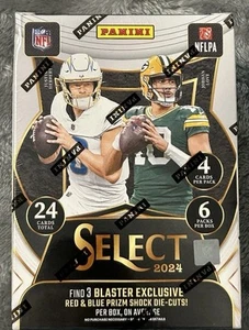 2024 Select Football NFL Blaster Box In Hand Red & Blue Prizm Shock - Picture 1 of 1