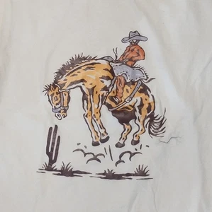 Bronco Buster White T-Shirt Unisex Sz XL Rodeo Cowboy Cowgirl Western - Picture 1 of 3