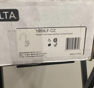 Delta 1959LF-CZ Trinsic Bar Vorbereitung Küche Spüle Wasserhahn schwenkbar Champagner Bronze - Bild 1 von 7