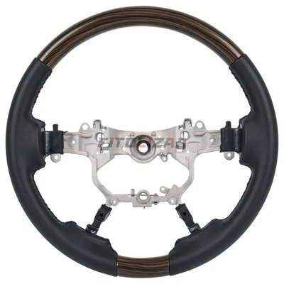 Hydro Dip Brown Wood Finish Steering Wheel For Toyota Alphard 15-23 Crown 14-18 Foto 1 de 4