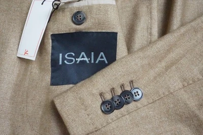 Chaqueta Abrigo Deportivo Isaia Napoli Marrón Cachemira Doble Pecho 38R NUEVO Foto 1 de 4