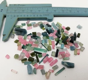 74 CARATS NATURAL TOURMALINE MIX CRYSTALS LOT AFGHANISTAN, (D-72), - Bild 1 von 7