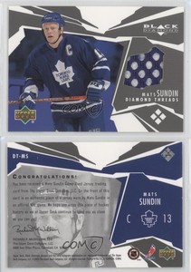 2003-04 Upper Deck Black Diamond Threads Mats Sundin #DT-MS HOF