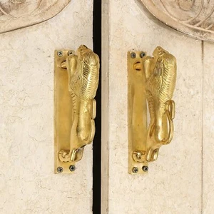 New Rare Handmade Brass Lion Figurine Door Handles Pulls 1 Piece - Picture 1 of 2