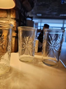 Vintage Anchor Hocking Star Jelly Jars 4" Set of 3,- 1 is a 50th Annivrsry - Picture 1 of 8