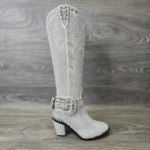 Botas hasta la rodilla Dollskill Club Exx Sheriff Shine plateadas Western Baddie para mujer 6 - Imagen 1 de 23