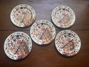 ANTIQUE OLD DERBY AESTHETIC CHINOSERIE GOLD ORIENTALIA MOTH MOTIFS RED PLATES 5 - Picture 1 of 11