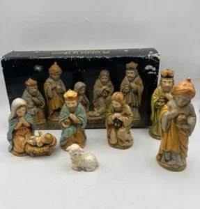 Enesco A Child Born 6 Piece Ceramic Nativity Set 1982 Vintage RARE! - Picture 1 of 20