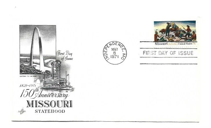 JH 1426 Missouri Statehood ArtCraft pencil address erased FDC - Image 1 of 1