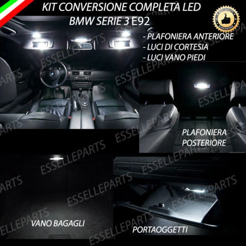 KIT LED INTERNI BMW SERIE 3 E92 COUPE ' CONVERSIONE COMPLETA + VANO PIEDI - Immagine 1 di 1