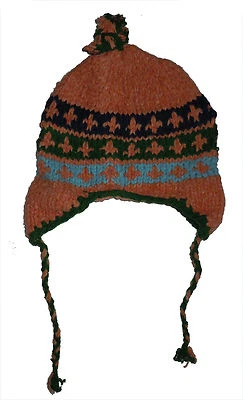 SOMBRERO DE INVIERNO - Hecho a mano Lana natural Paquistaní - Gorra de esquí hippie tejida para adultos O1 Foto 1 de 2